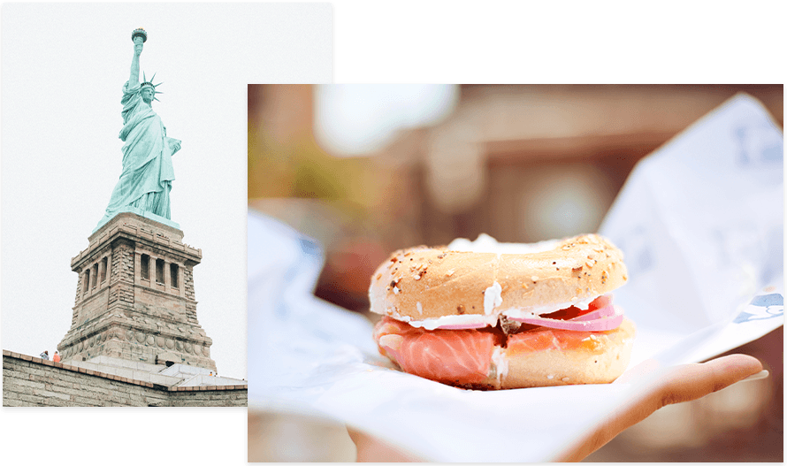 Teacher Travel NYC Bagel Statue of Liberty